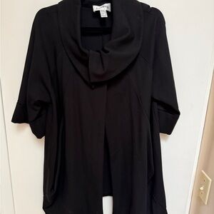 Joseph Ribkoff Black Draped Jacket Cardigan Made in Canada size 12